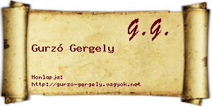 Gurzó Gergely névjegykártya